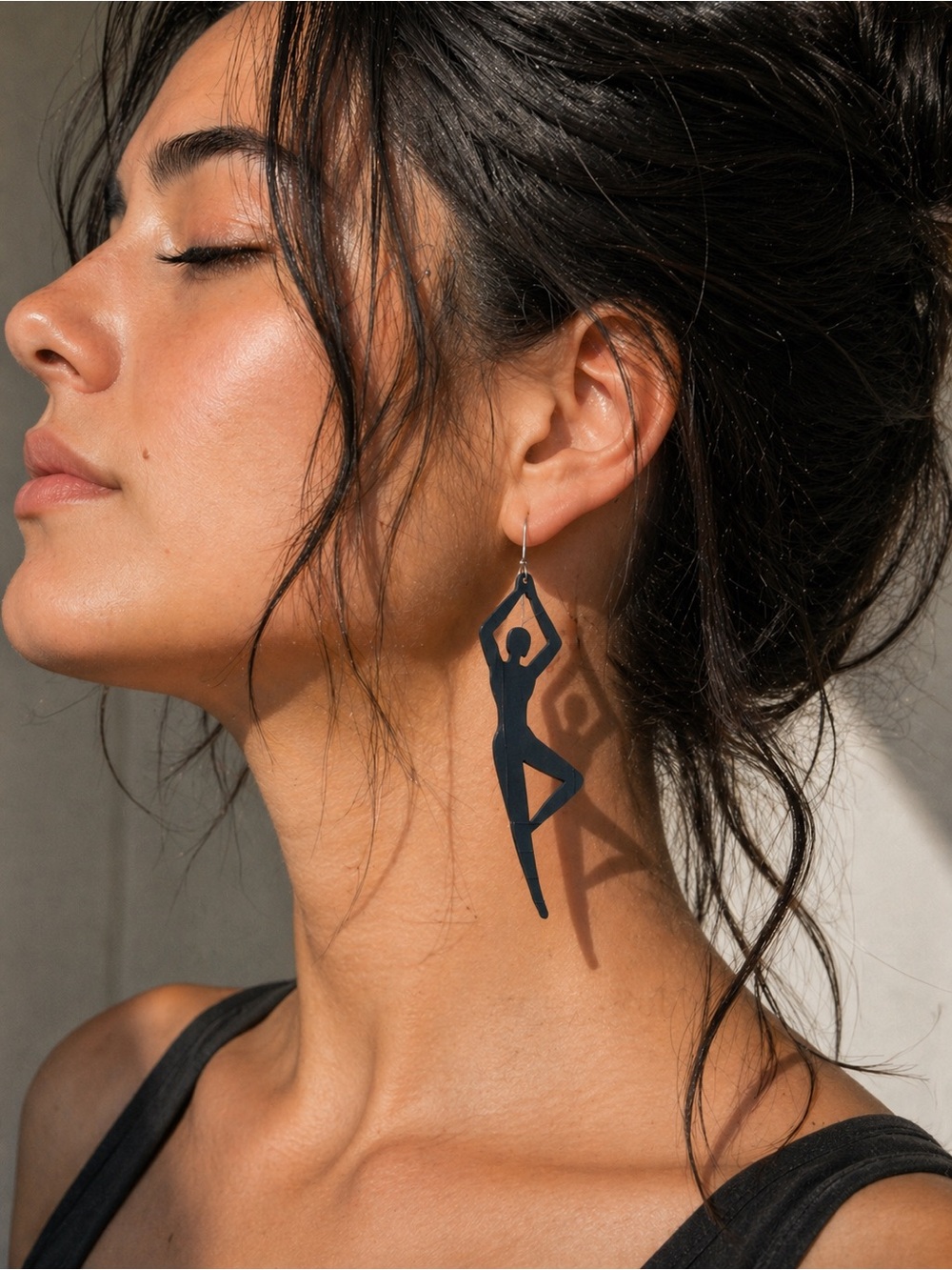 Tree Pose Yoga Earrings Rubber